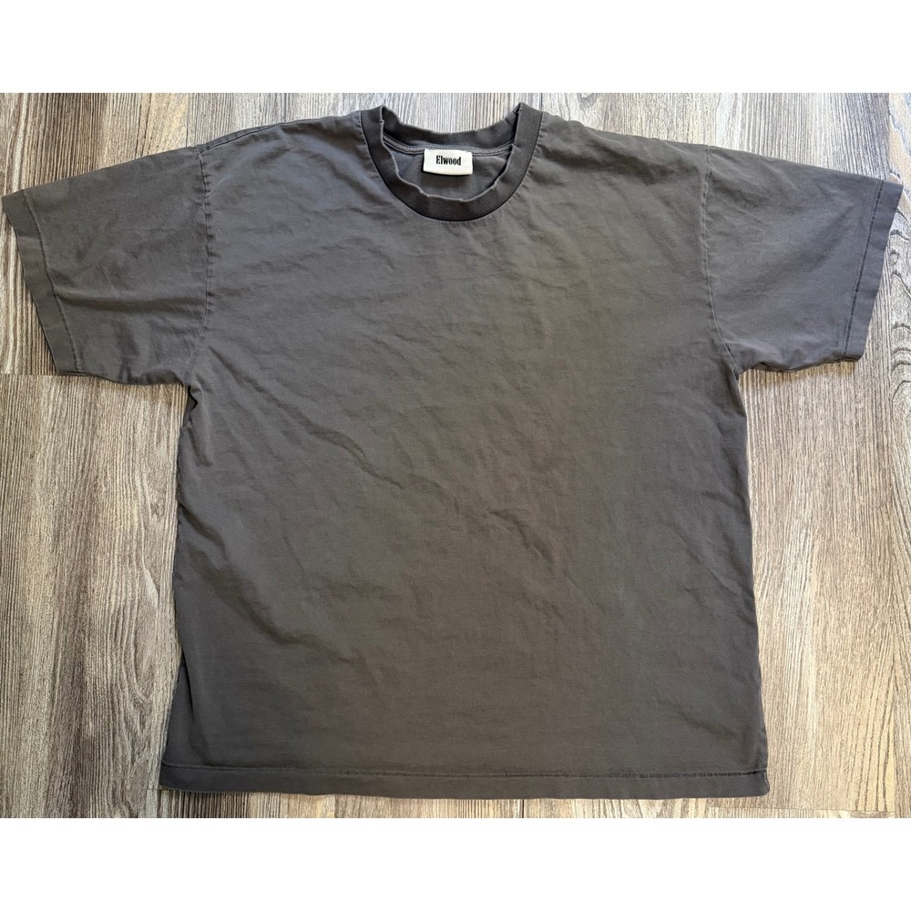 Elwood Vintage Inspired Men's Core Tee Washed Charcoal Grey Boxy Fit T-Shirt